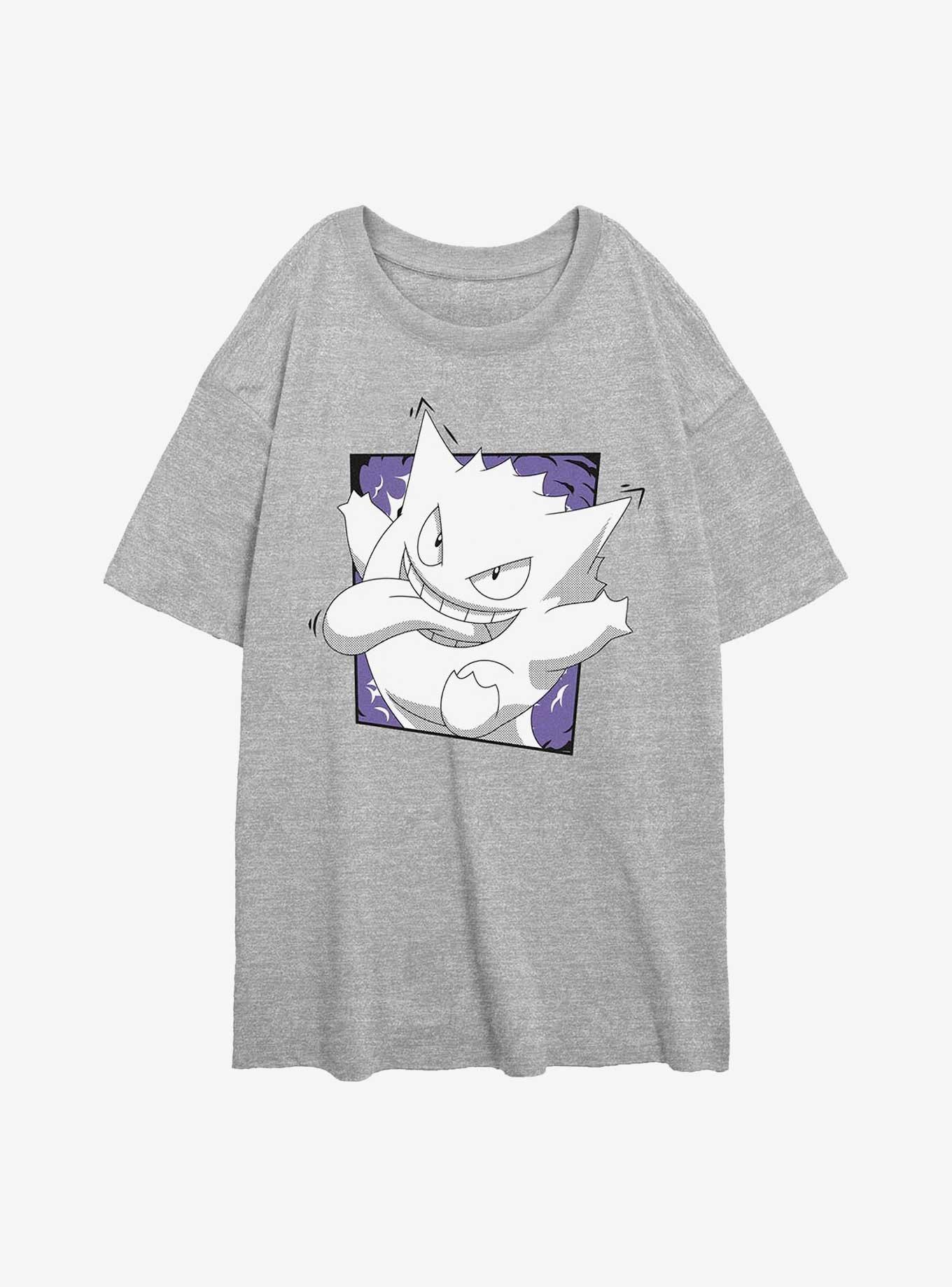 Pokemon Gengar Passing Through Girls Oversized T-Shirt, ATH HTR, hi-res