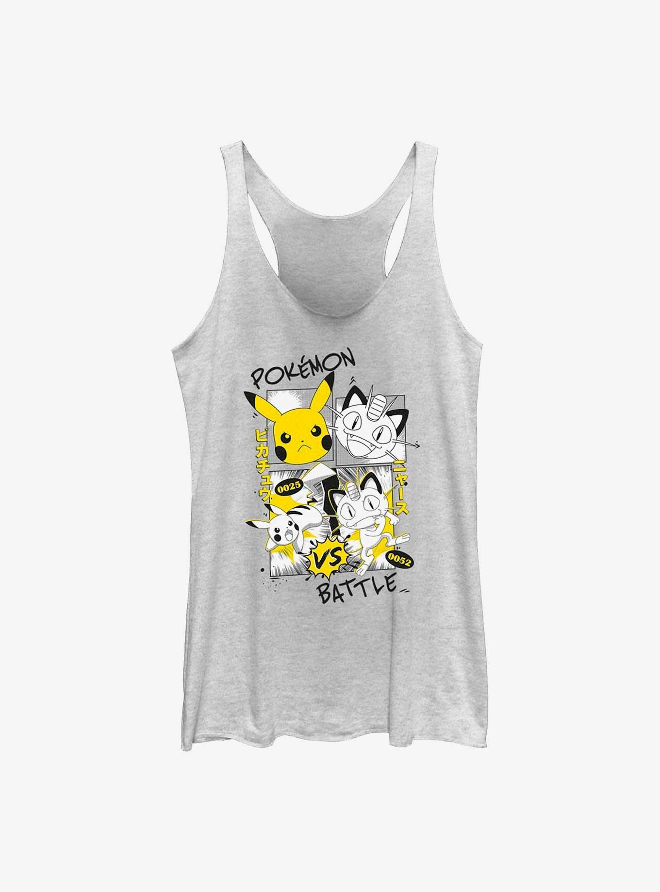 Pokemon Pikachu Meowth Girls Tank, WHITE HTR, hi-res