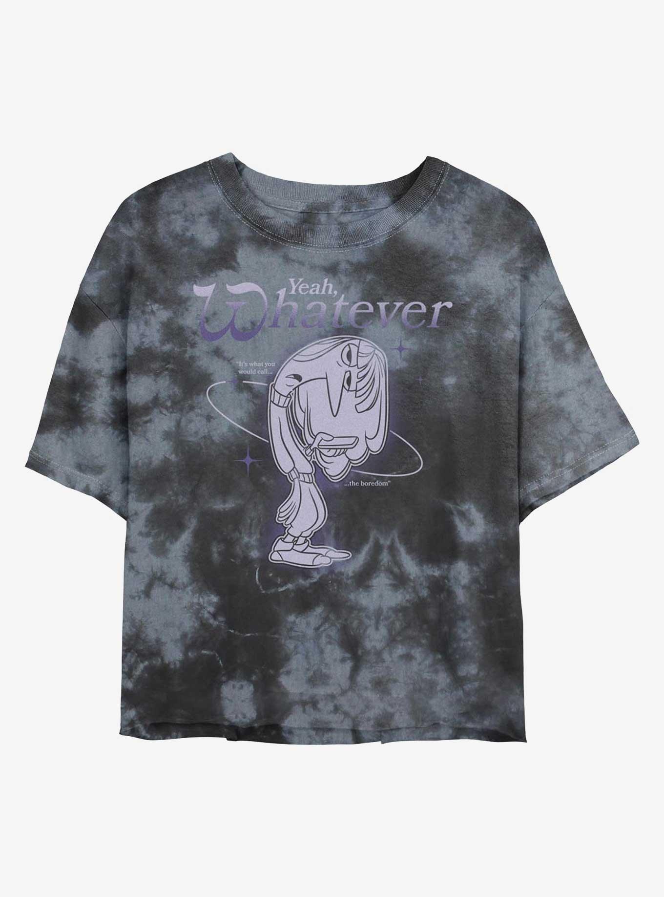 Disney Pixar Inside Out 2 Teen Angst Womens Tie-Dye Crop T-Shirt, BLKCHAR, hi-res