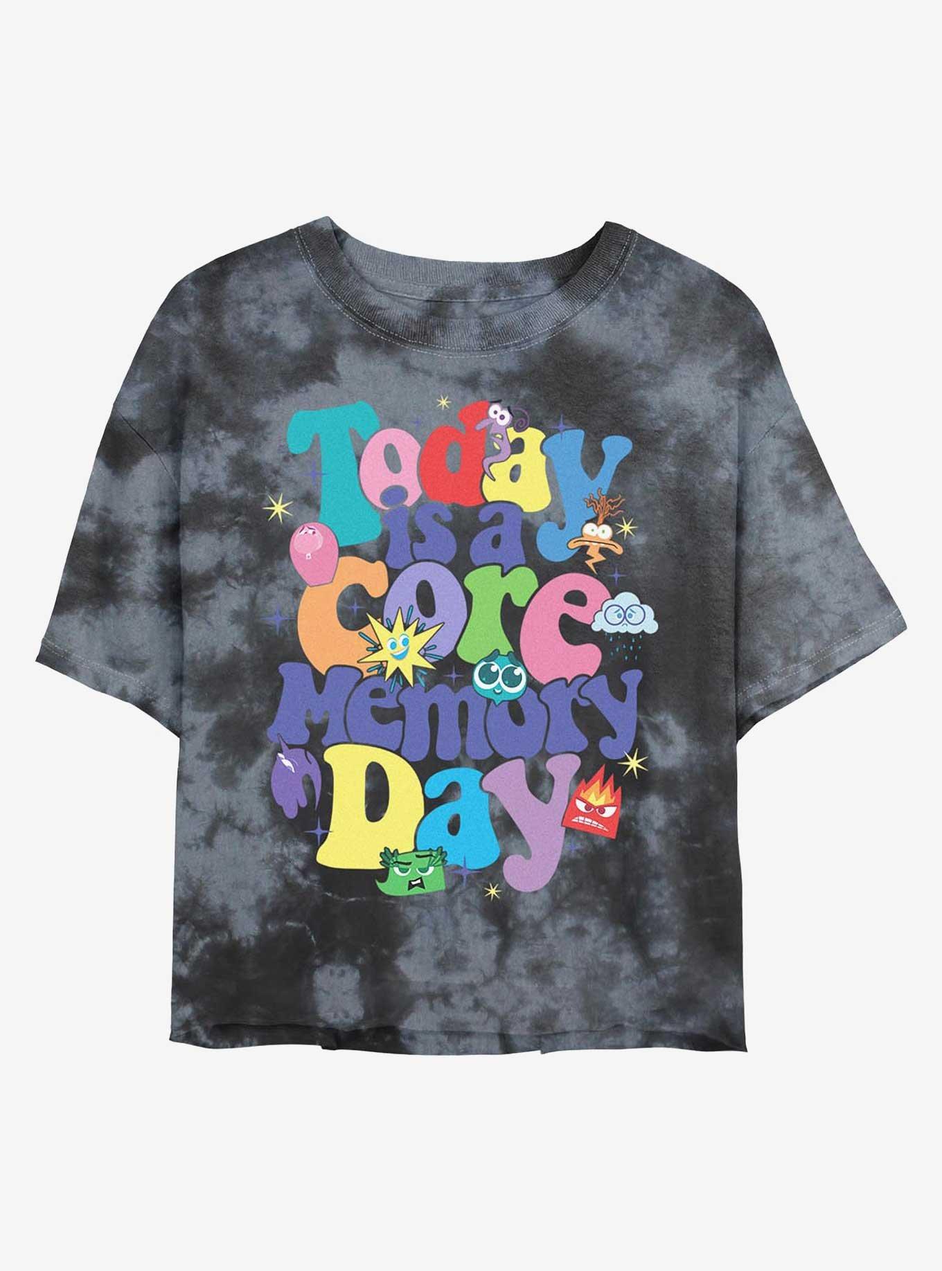Disney Pixar Inside Out 2 Core Day Womens Tie-Dye Crop T-Shirt, BLKCHAR, hi-res