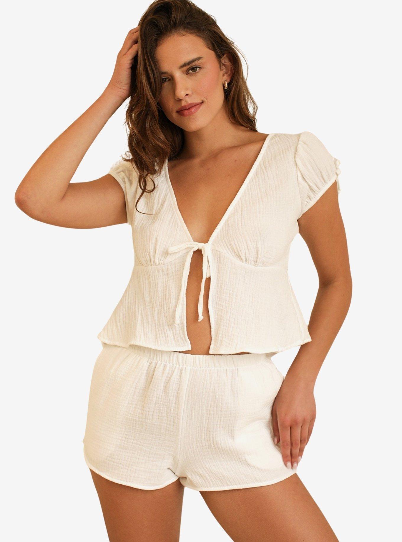 Dippin' Daisy's Sun Valley Cover-Up Top White, , hi-res