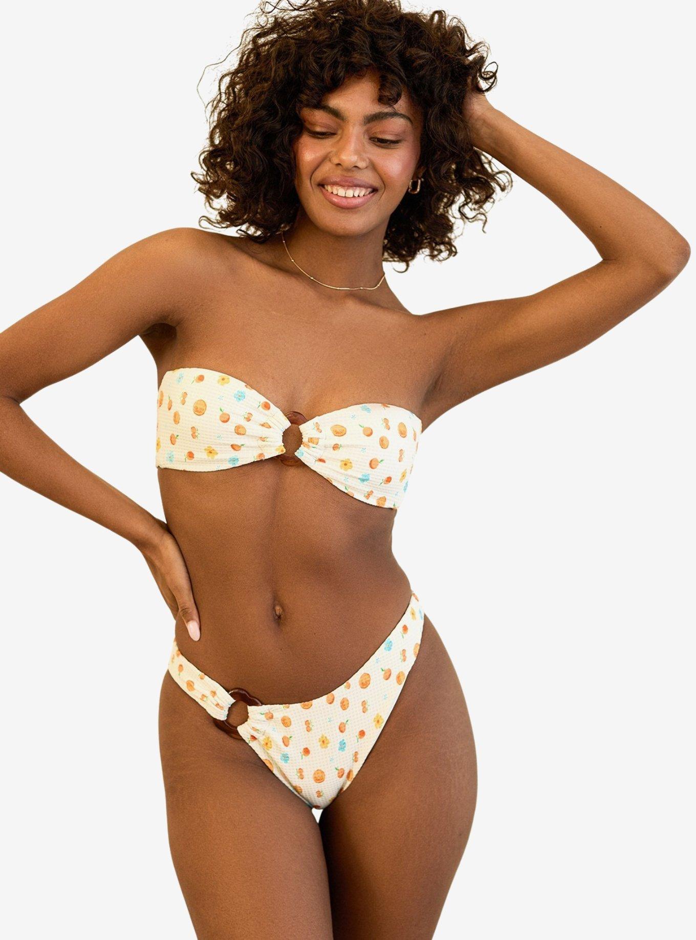 Dippin' Daisy's Lotus Bandeau Swim Top Clementine, BRIGHT WHITE, hi-res