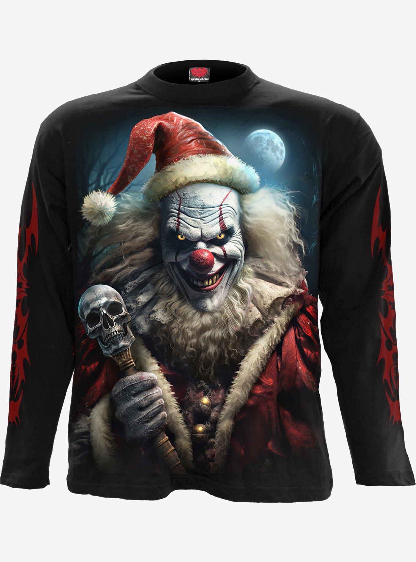 Spiral Santa Clown Long Sleeve T-Shirt, , hi-res