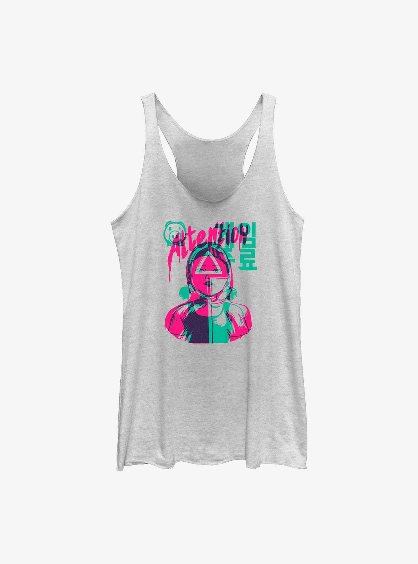Squid Game Attention Doll Girls Tank, WHITE HTR, hi-res
