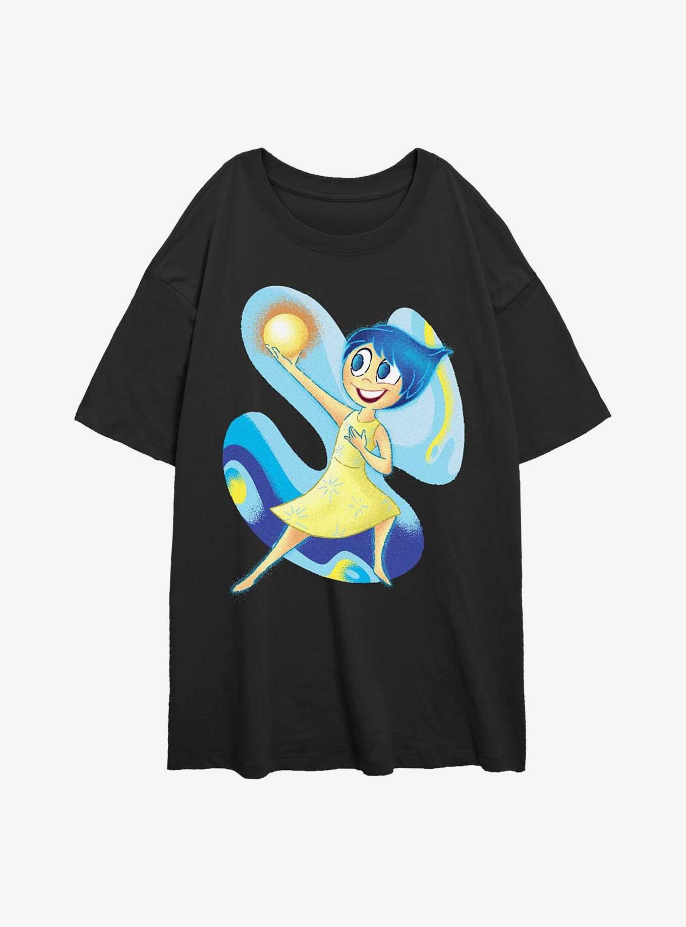 Disney Pixar Inside Out 2 Happy Memories Joy Girls Oversized T-Shirt, BLACK, hi-res