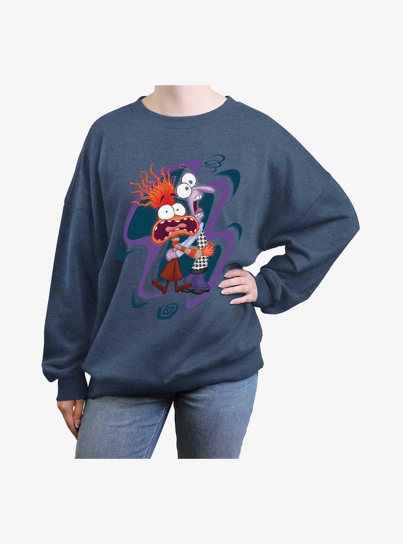 Disney Pixar Inside Out 2 Fear And Anxiety Girls Oversized Sweatshirt, , hi-res