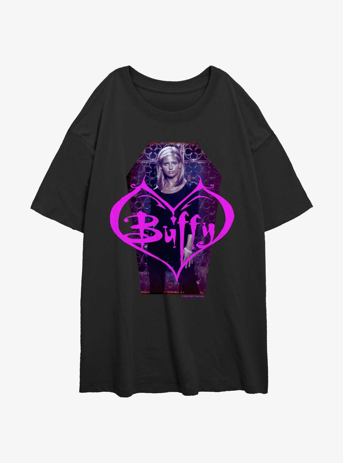 Buffy The Vampire Slayer Buffy Coffin Womens Oversized T-Shirt, BLACK, hi-res