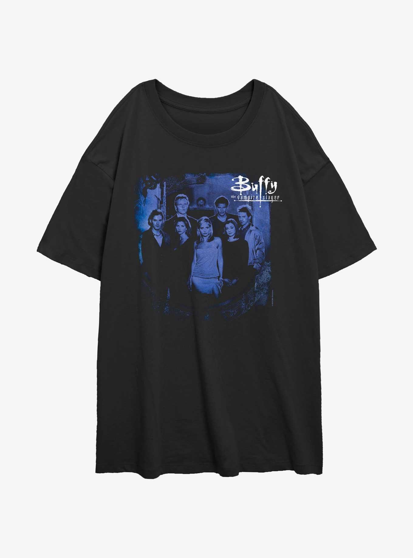 Buffy The Vampire Slayer Poster Womens Oversized T-Shirt, BLACK, hi-res