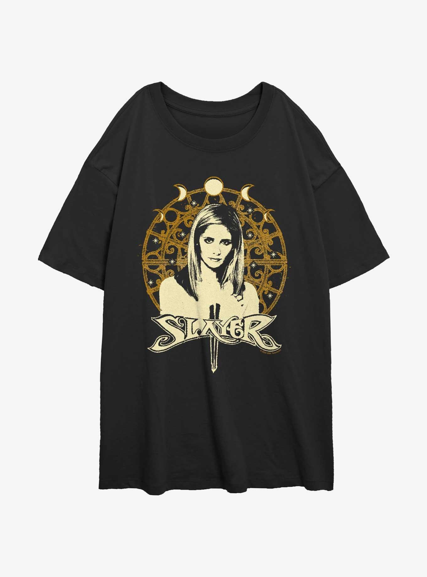 Buffy The Vampire Slayer Celestial Slayer Womens Oversized T-Shirt, BLACK, hi-res