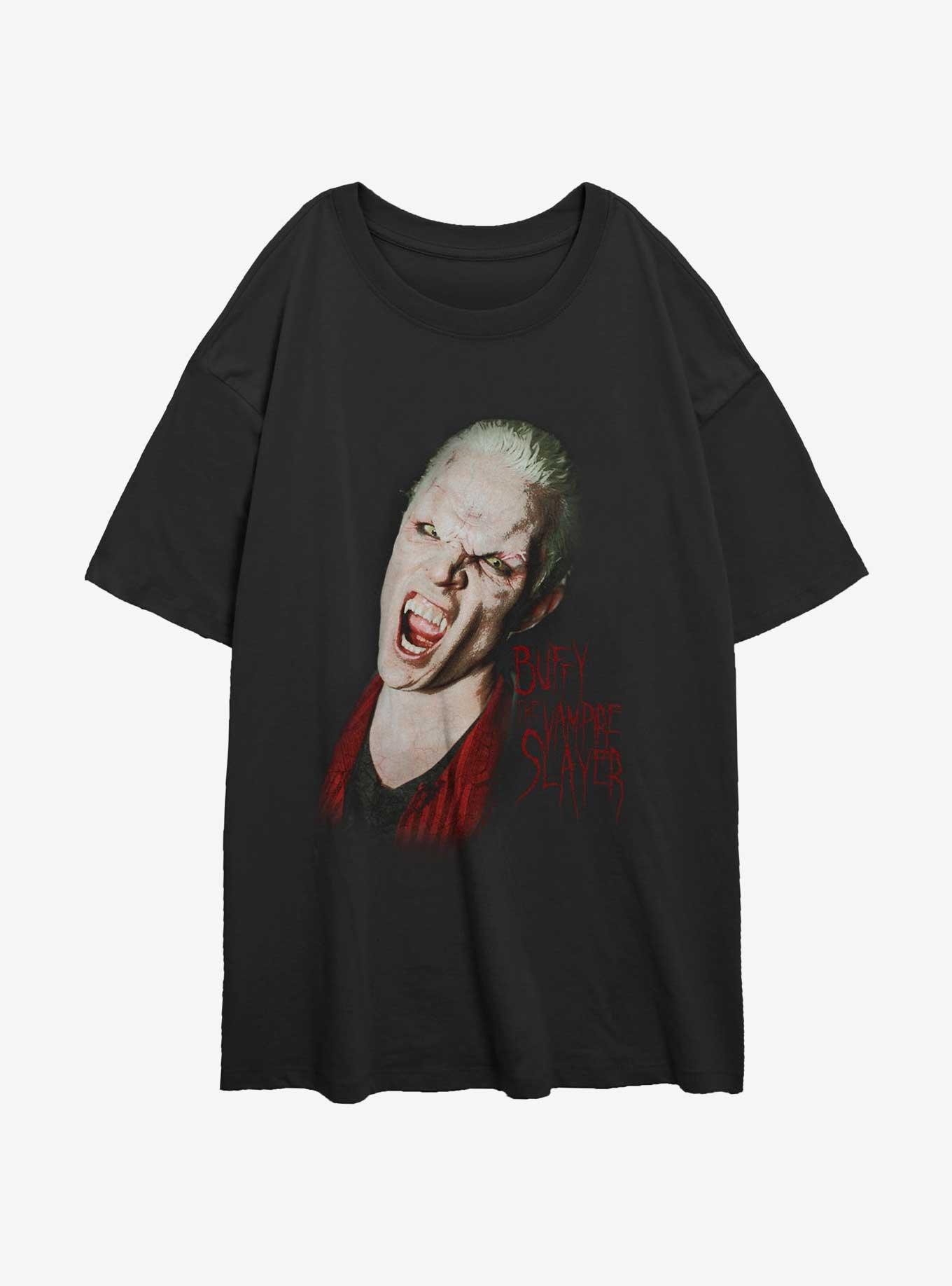 Buffy The Vampire Slayer Spike Vampire Womens Oversized T-Shirt, BLACK, hi-res