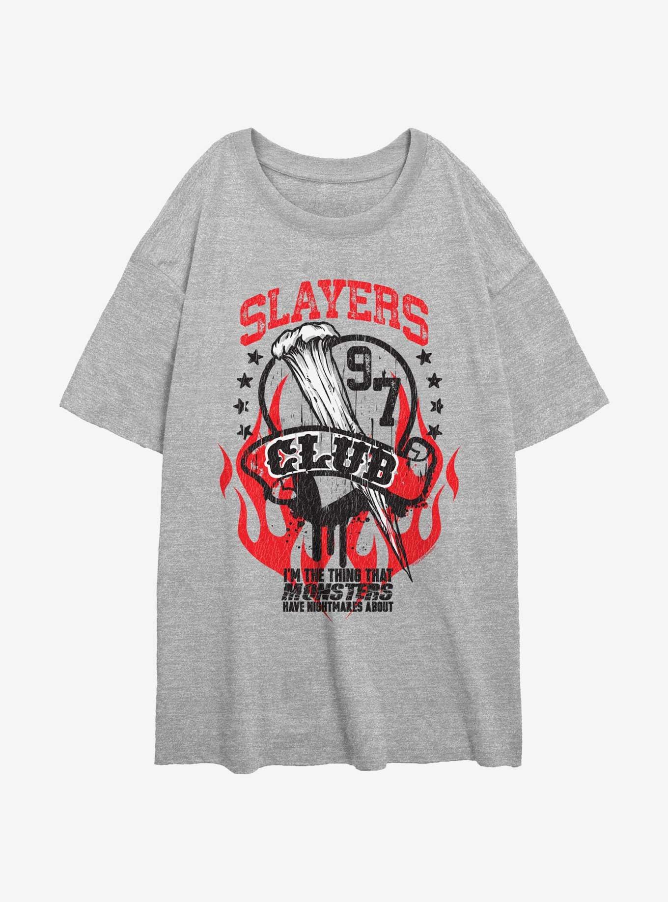 Buffy The Vampire Slayer Slayers Club Womens Oversized T-Shirt, ATH HTR, hi-res