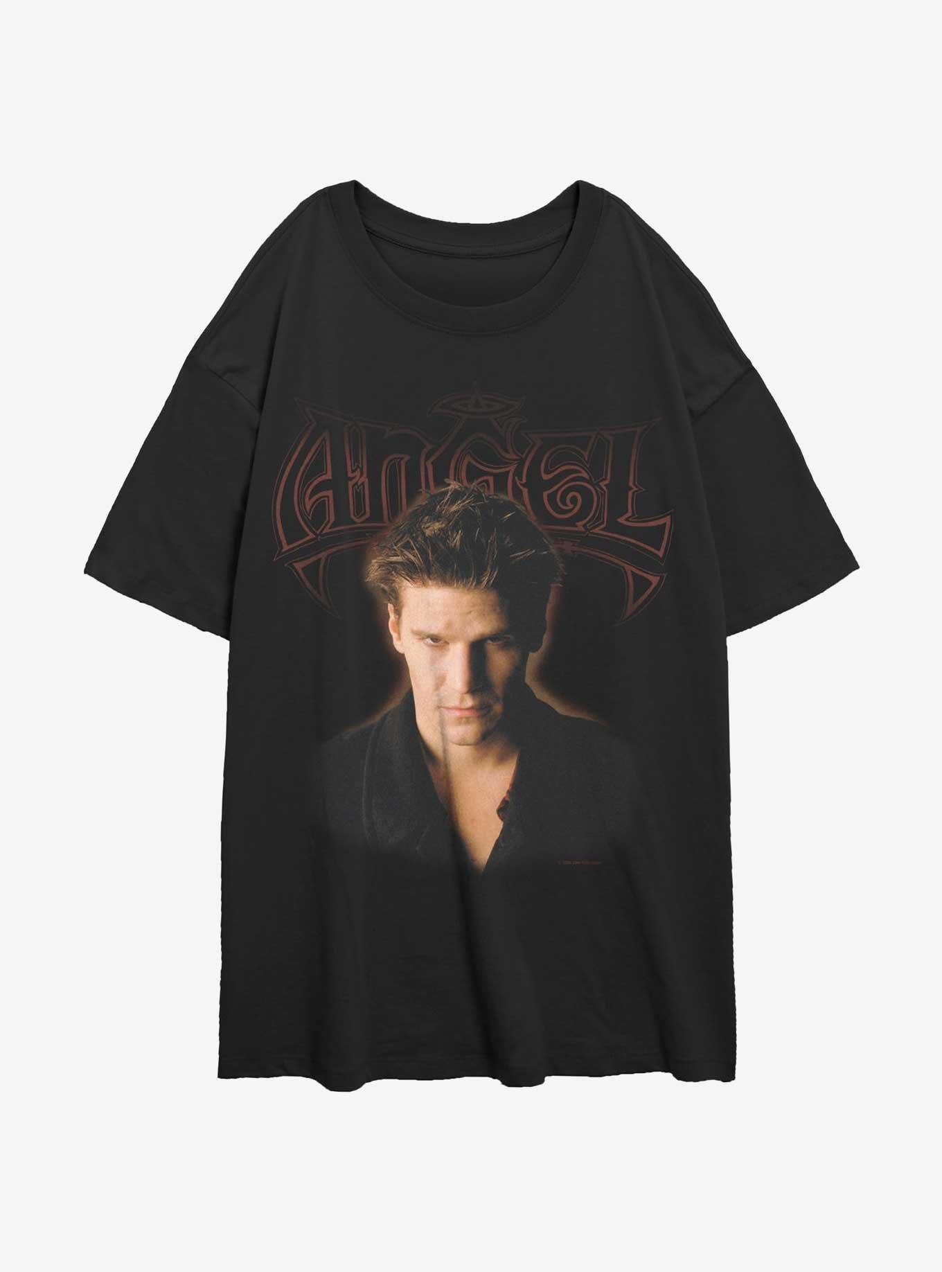 Buffy The Vampire Slayer Cursed Angel Womens Oversized T-Shirt, BLACK, hi-res