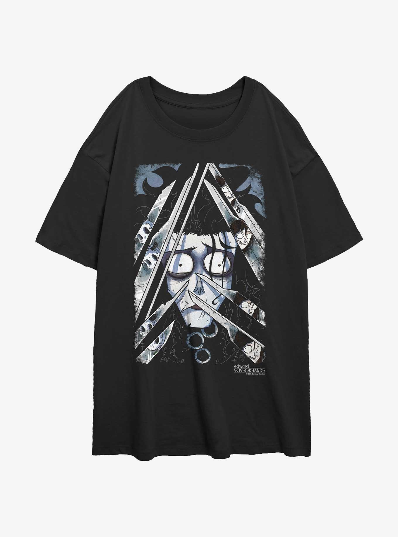 Edward Scissorhands Ed Comic Closeup Womens Oversized T-Shirt, , hi-res