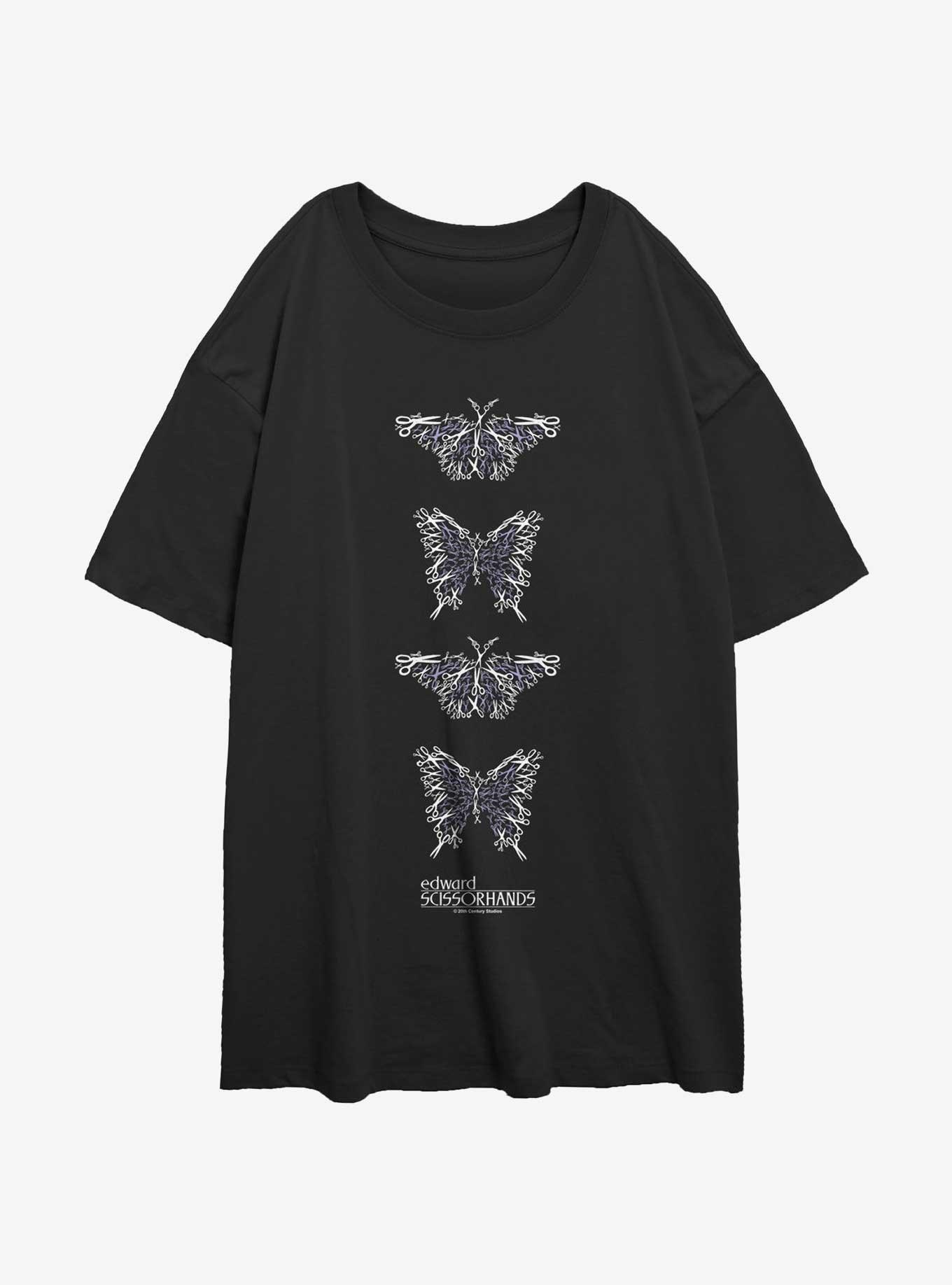 Edward Scissorhands Edward Butterfly Womens Oversized T-Shirt, BLACK, hi-res