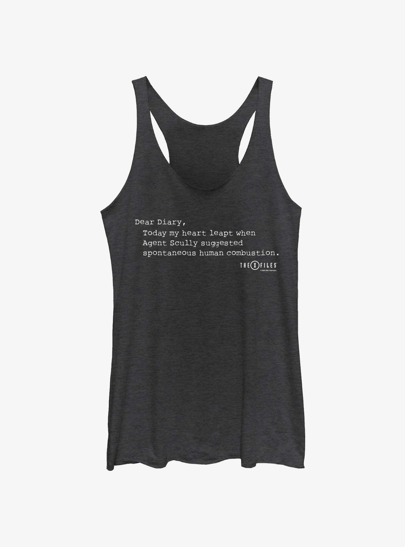 X-Files Dear Diary Womens Tank Top, BLK HTR, hi-res