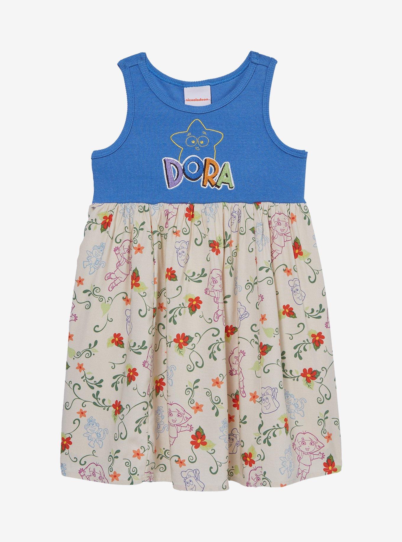 Dora the Explorer Floral Toddler Tank Dress — BoxLunch Exclusive, , hi-res