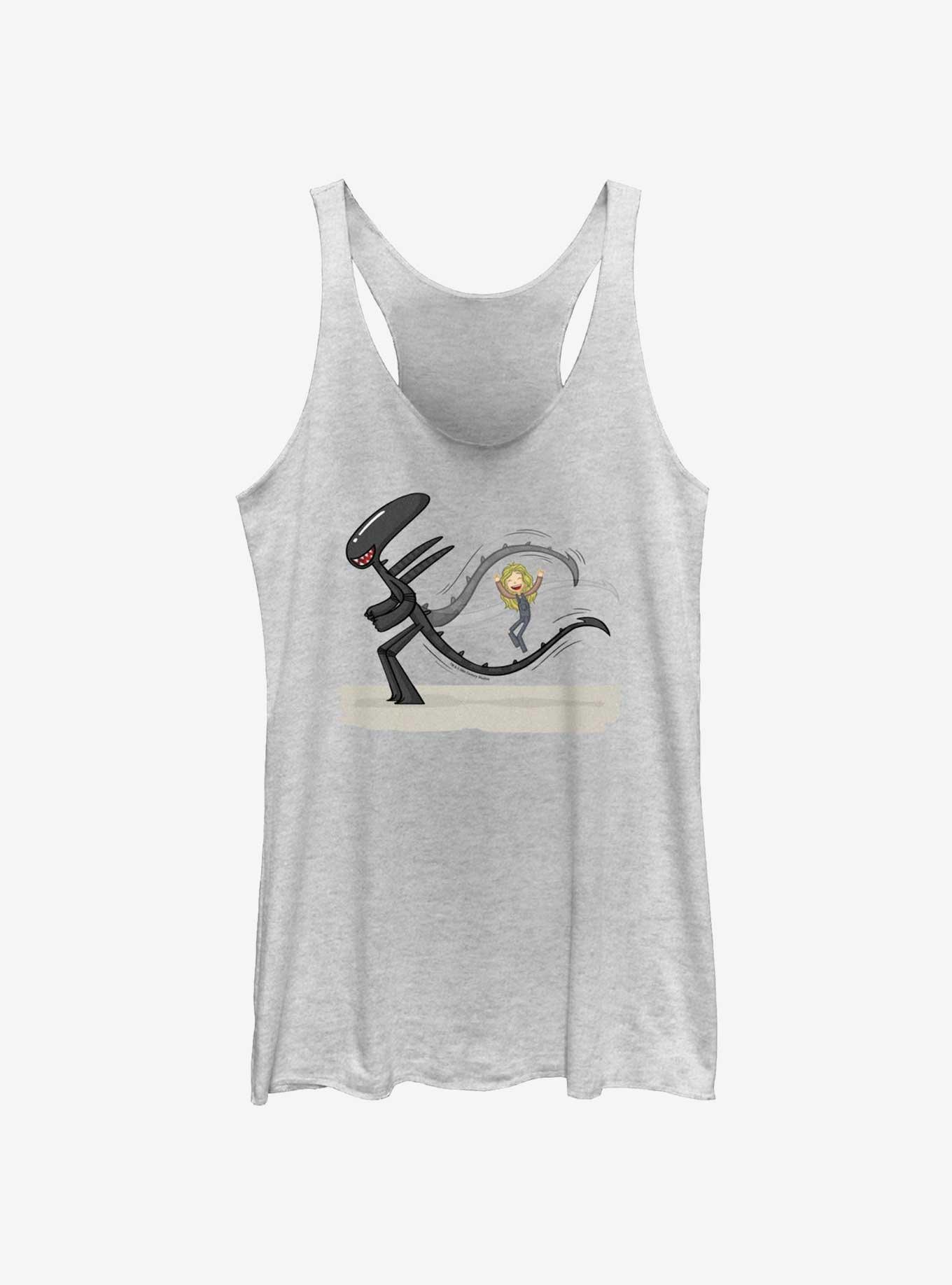 Alien Jumping Womens Tank Top, WHITE HTR, hi-res