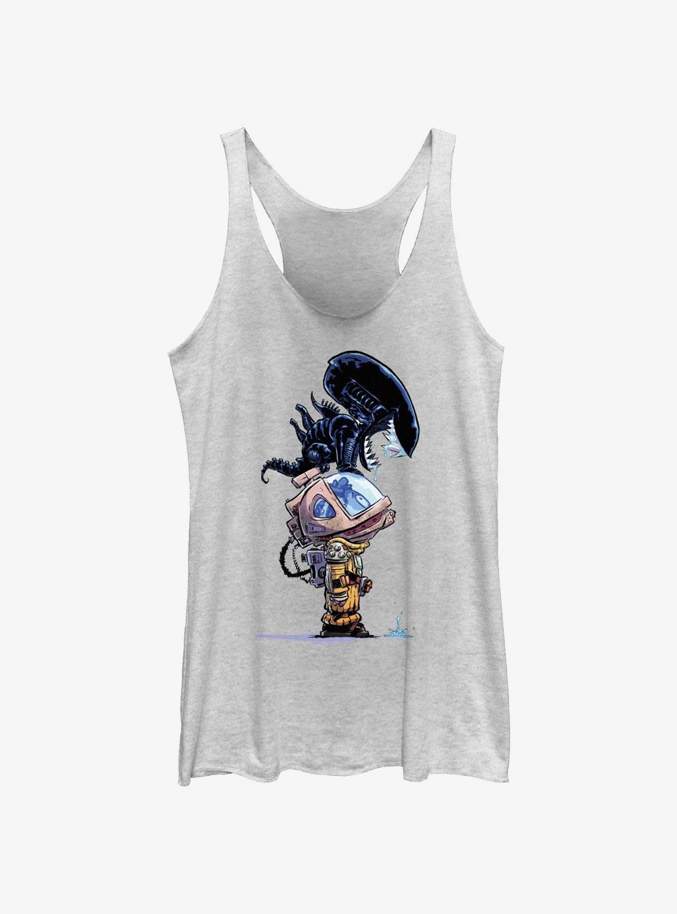 Alien Cute Xeno Womens Tank Top, WHITE HTR, hi-res