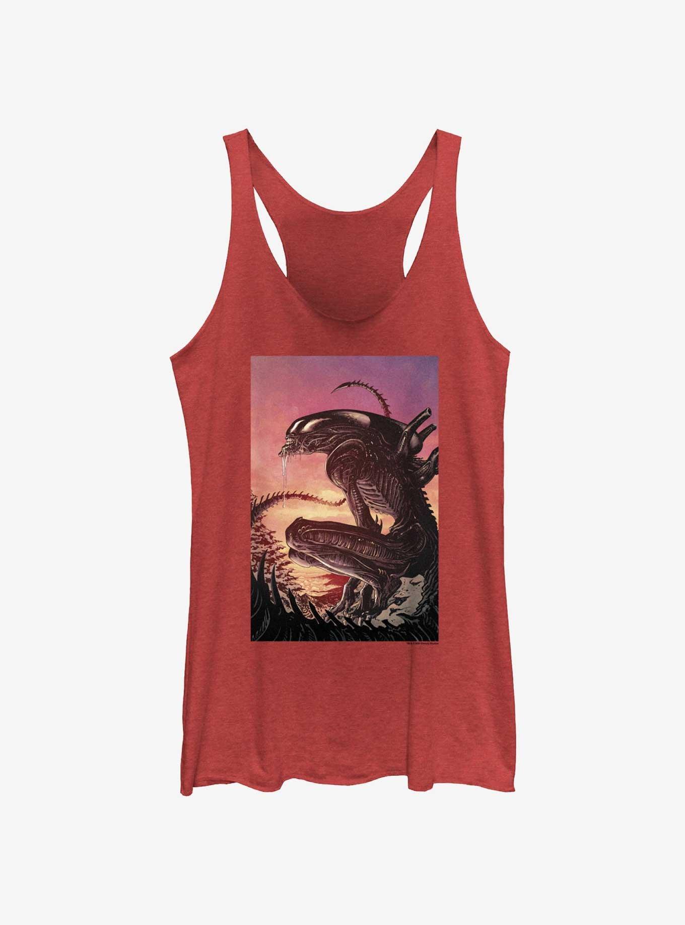 Alien Xenomorph Squat Womens Tank Top, RED HTR, hi-res