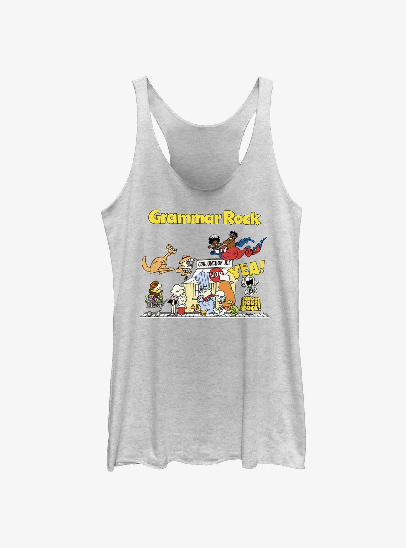 Schoolhouse Rock Grammar Rock Group Womens Tank Top, WHITE HTR, hi-res