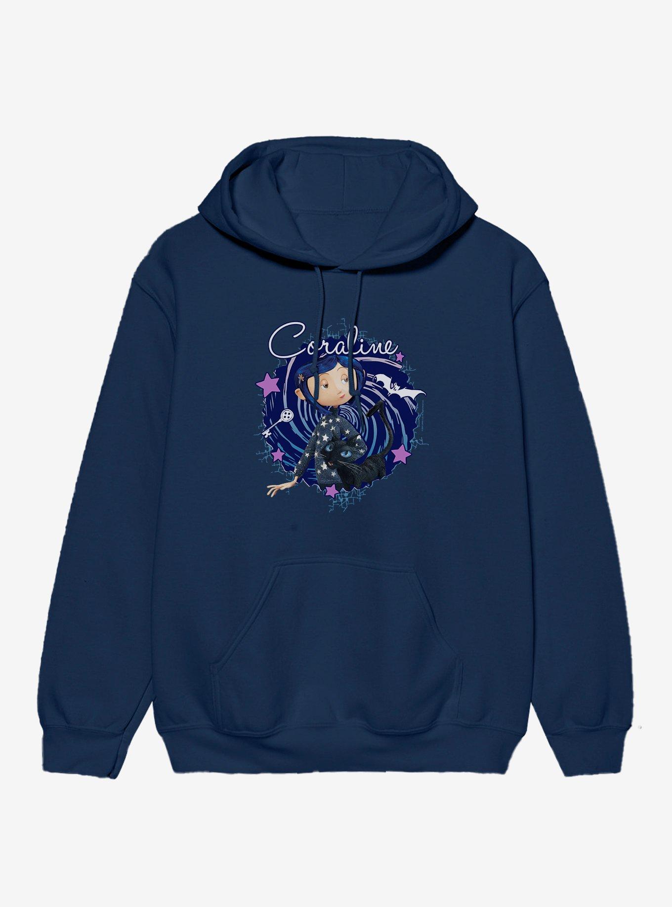 Coraline The Cat Swirl And Stars Hoodie