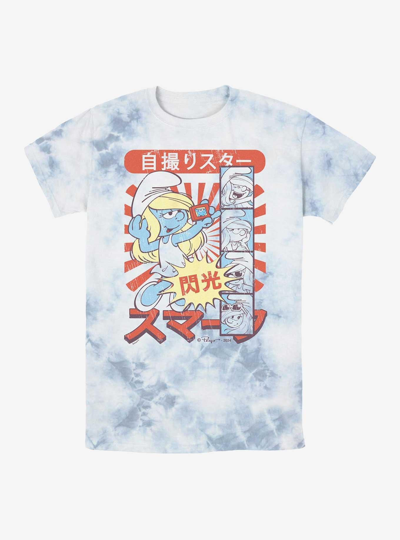 The Smurfs Smurf Manga Selfie Tie-Dye T-Shirt, , hi-res