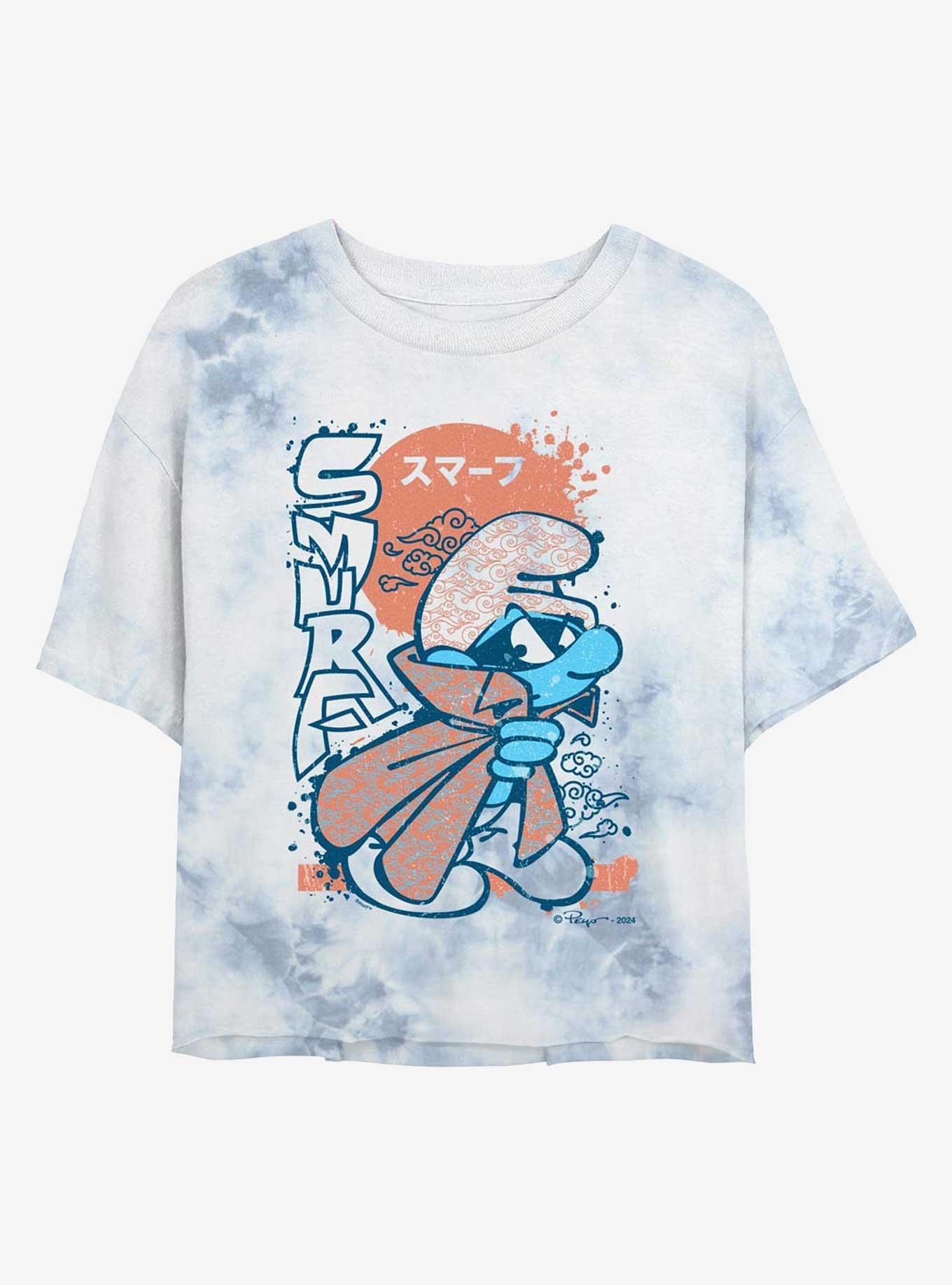 The Smurfs Smurfs Manga Red  Tie Dye Crop Womens T-Shirt, , hi-res