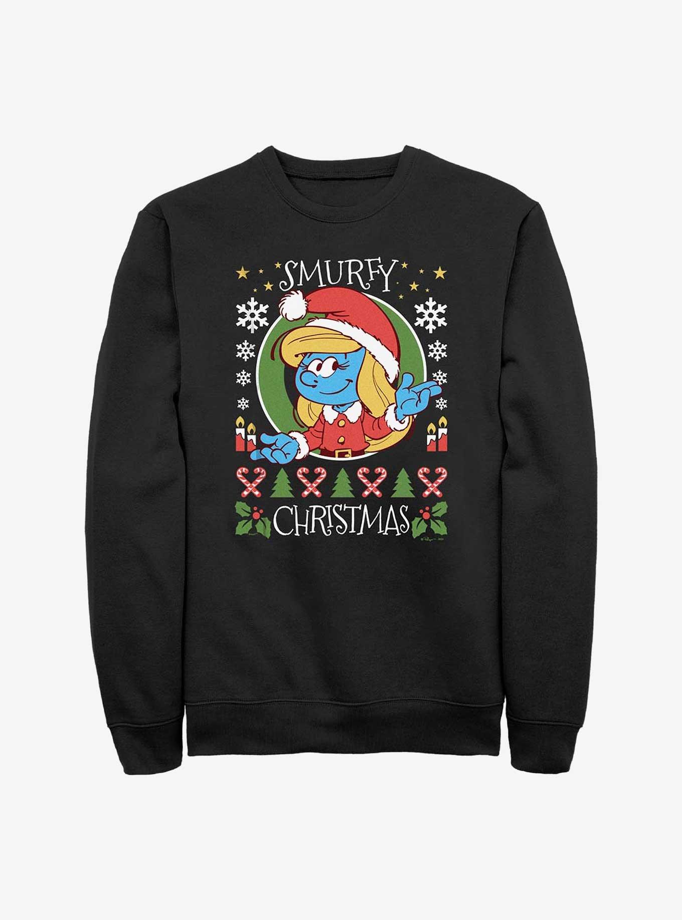 The Smurfs Merry Christmas Smurfette Sweatshirt, BLACK, hi-res