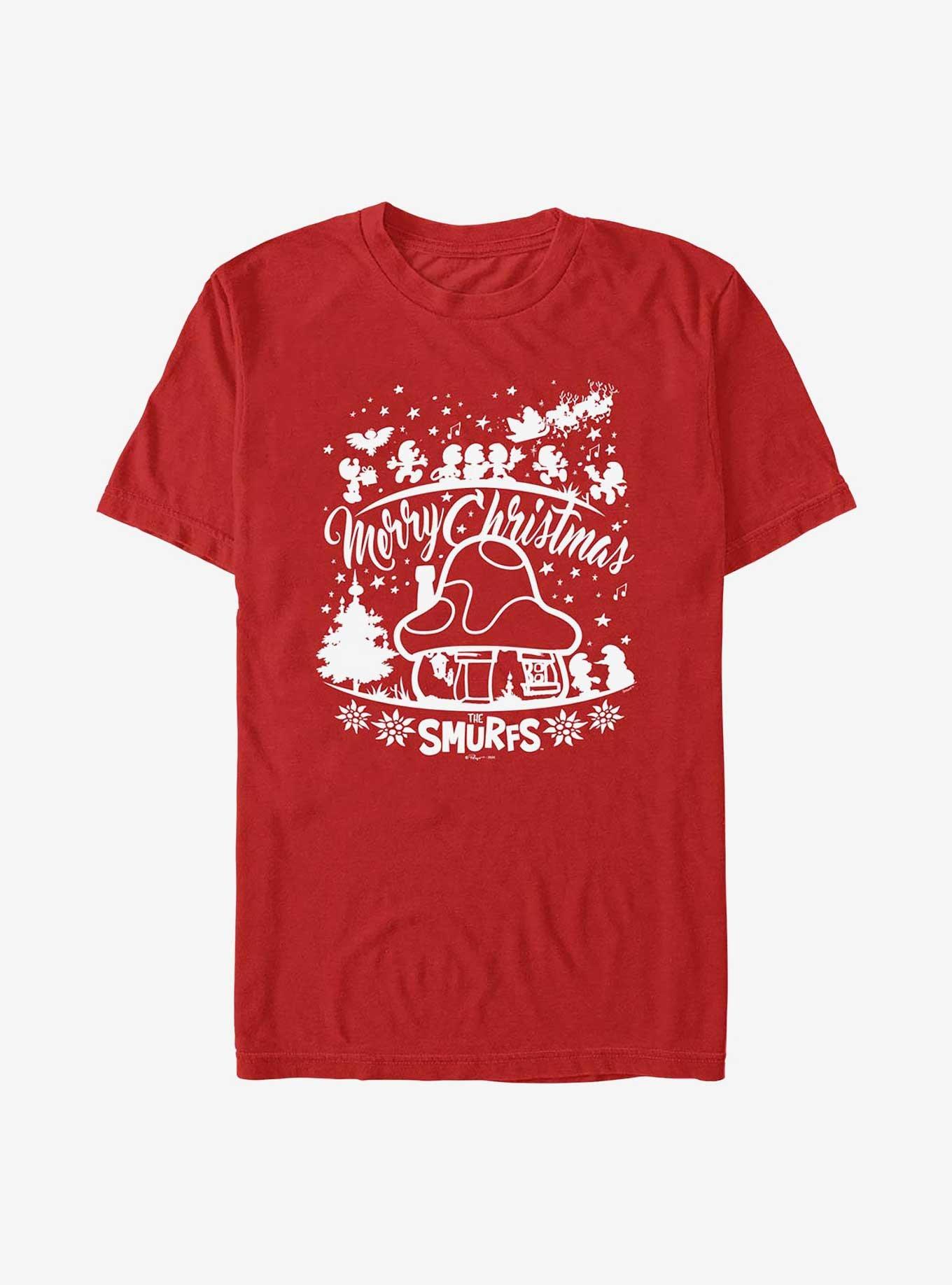 The Smurfs Merry Christmas The Smurf T-Shirt, RED, hi-res