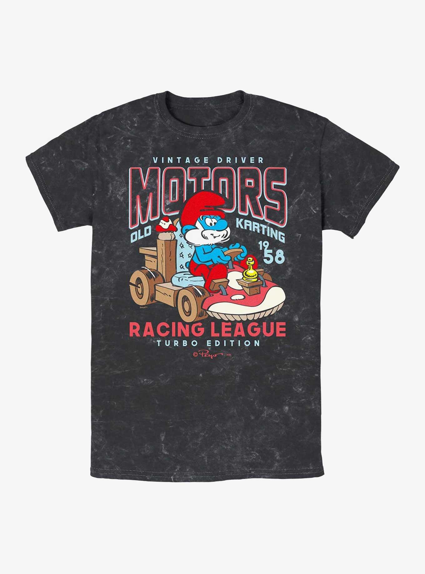 The Smurfs Motors Vintage Racing Mineral Wash T-Shirt, , hi-res