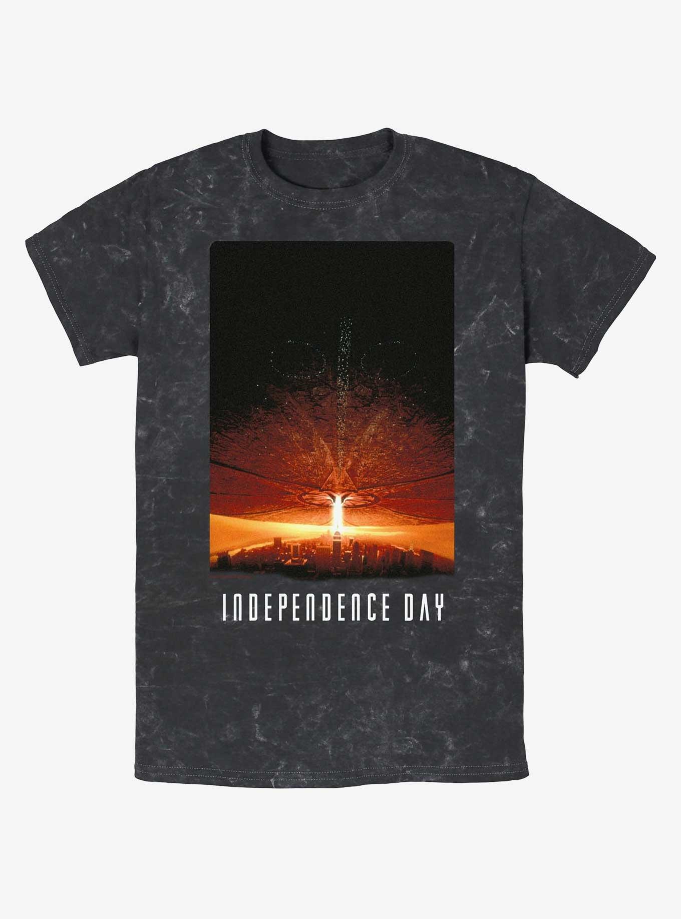 Independence Day Movie Poster Mineral Wash T-Shirt, BLACK, hi-res