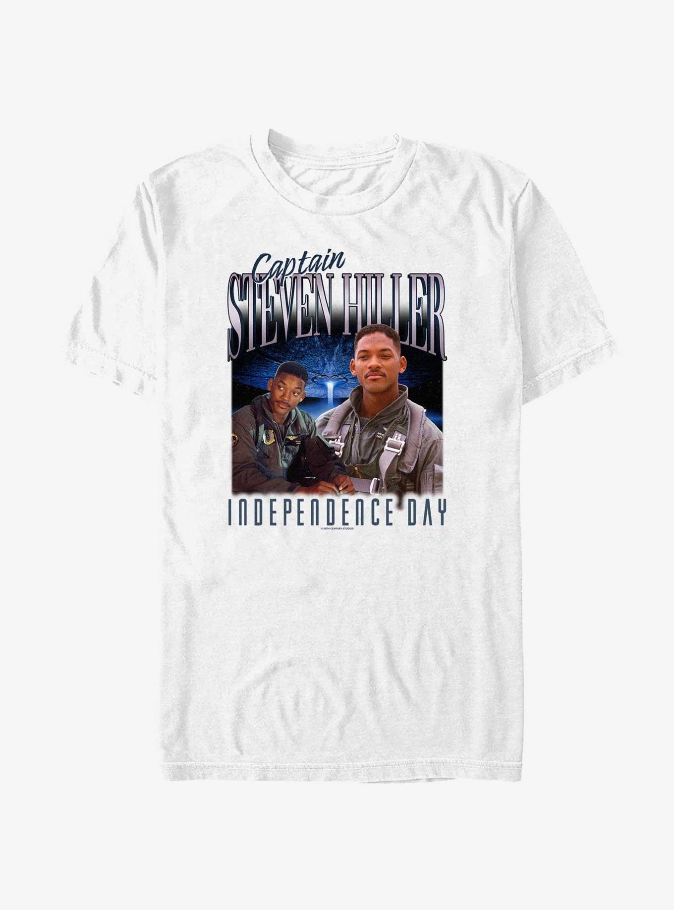 Independence Day Captain Steven Miller Collage T-Shirt, WHITE, hi-res