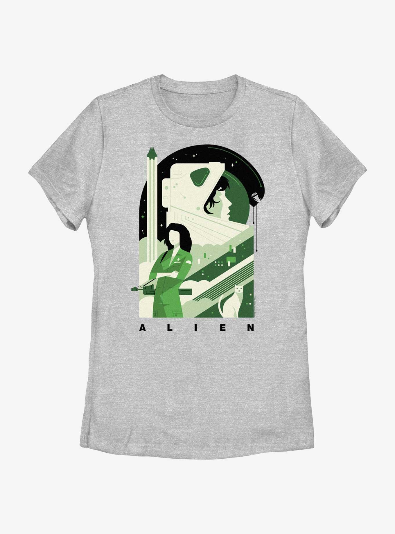 Alien Green Poster Womens T-Shirt, ATH HTR, hi-res