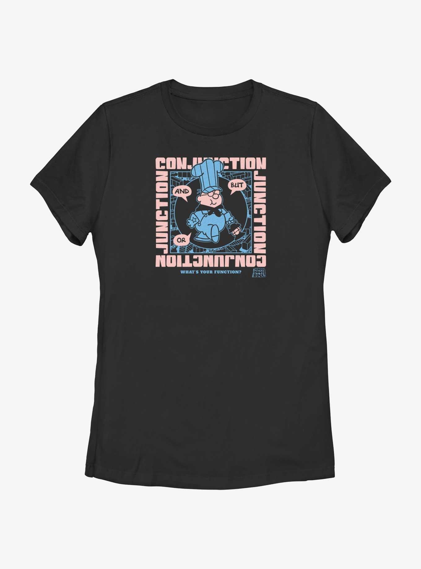 Schoolhouse Rock Conjunction Junction Womens T-Shirt, BLACK, hi-res