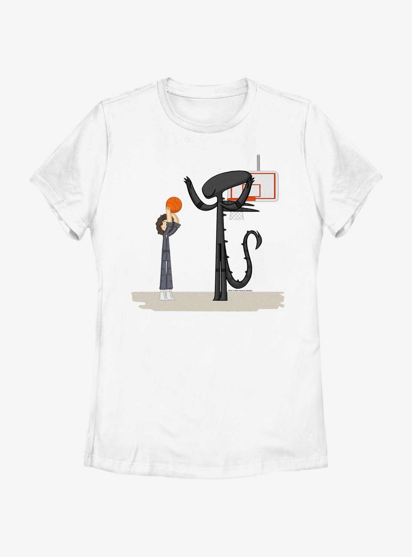 Alien Playing Basketball Womens T-Shirt, , hi-res