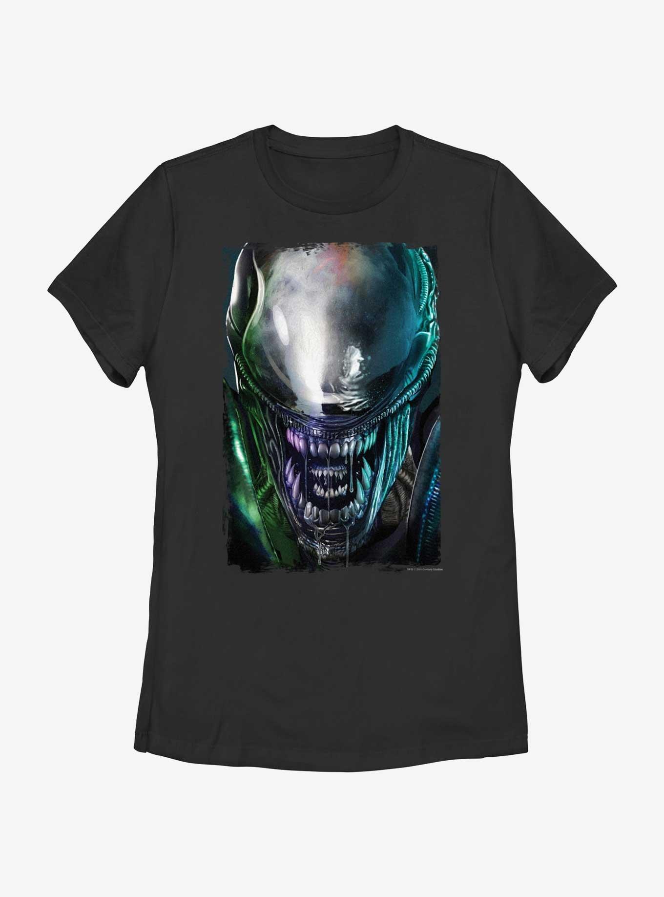 Alien Xenomorph Fase Close Up Womens T-Shirt, BLACK, hi-res