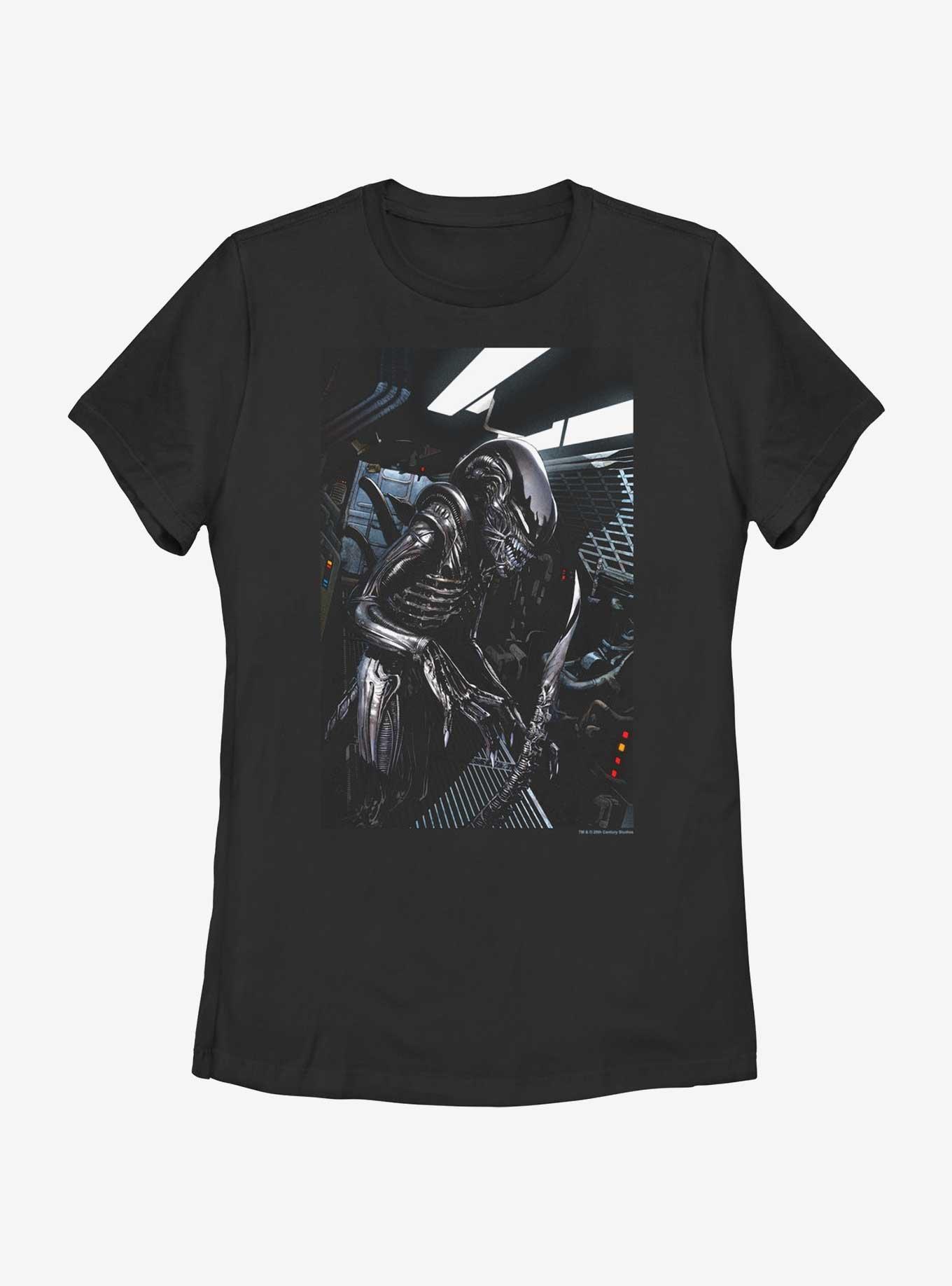 Alien Xenomorph In Space Ship Womens T-Shirt, , hi-res