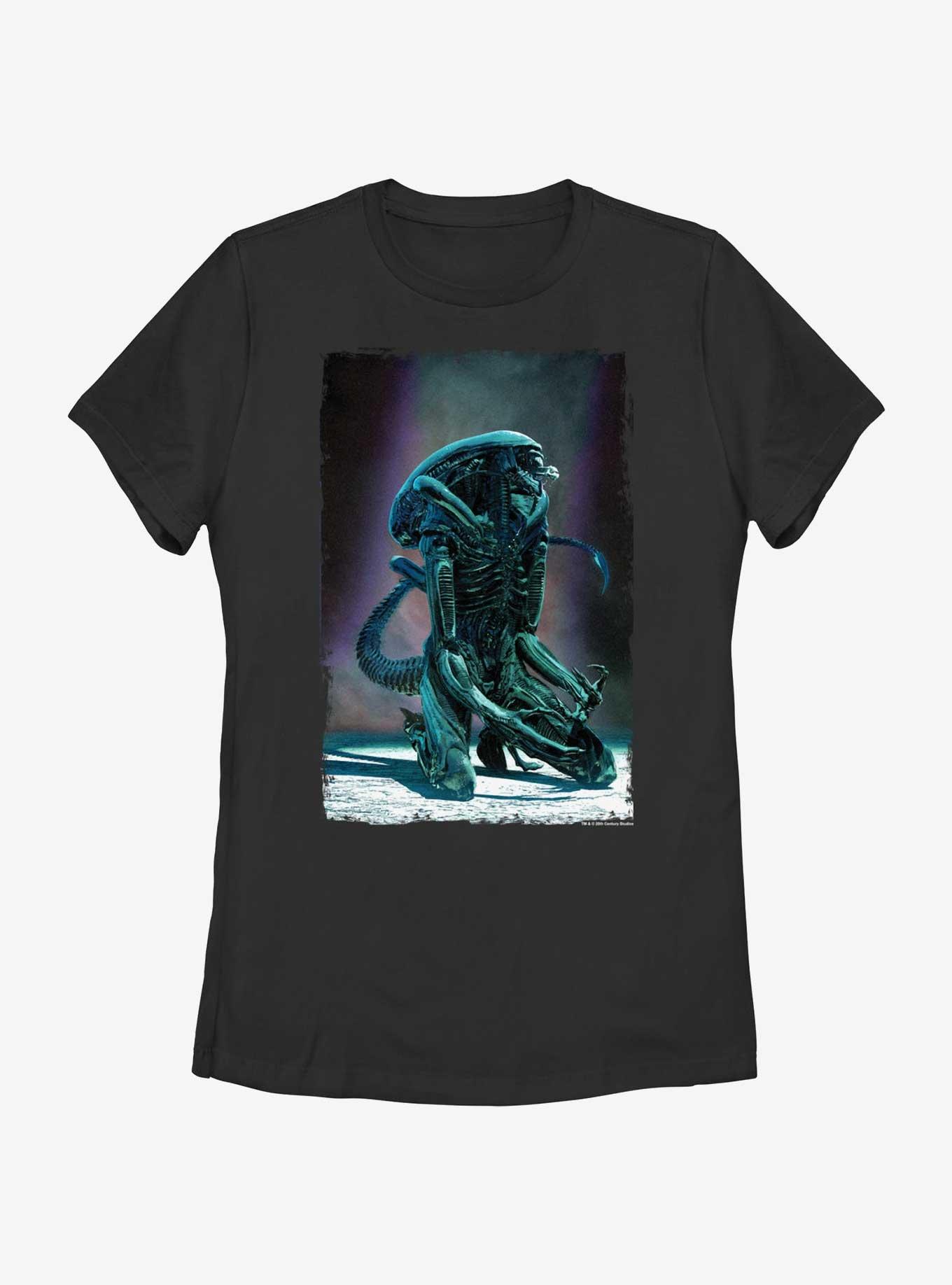 Alien Xenomorph Kneeling Womens T-Shirt, BLACK, hi-res