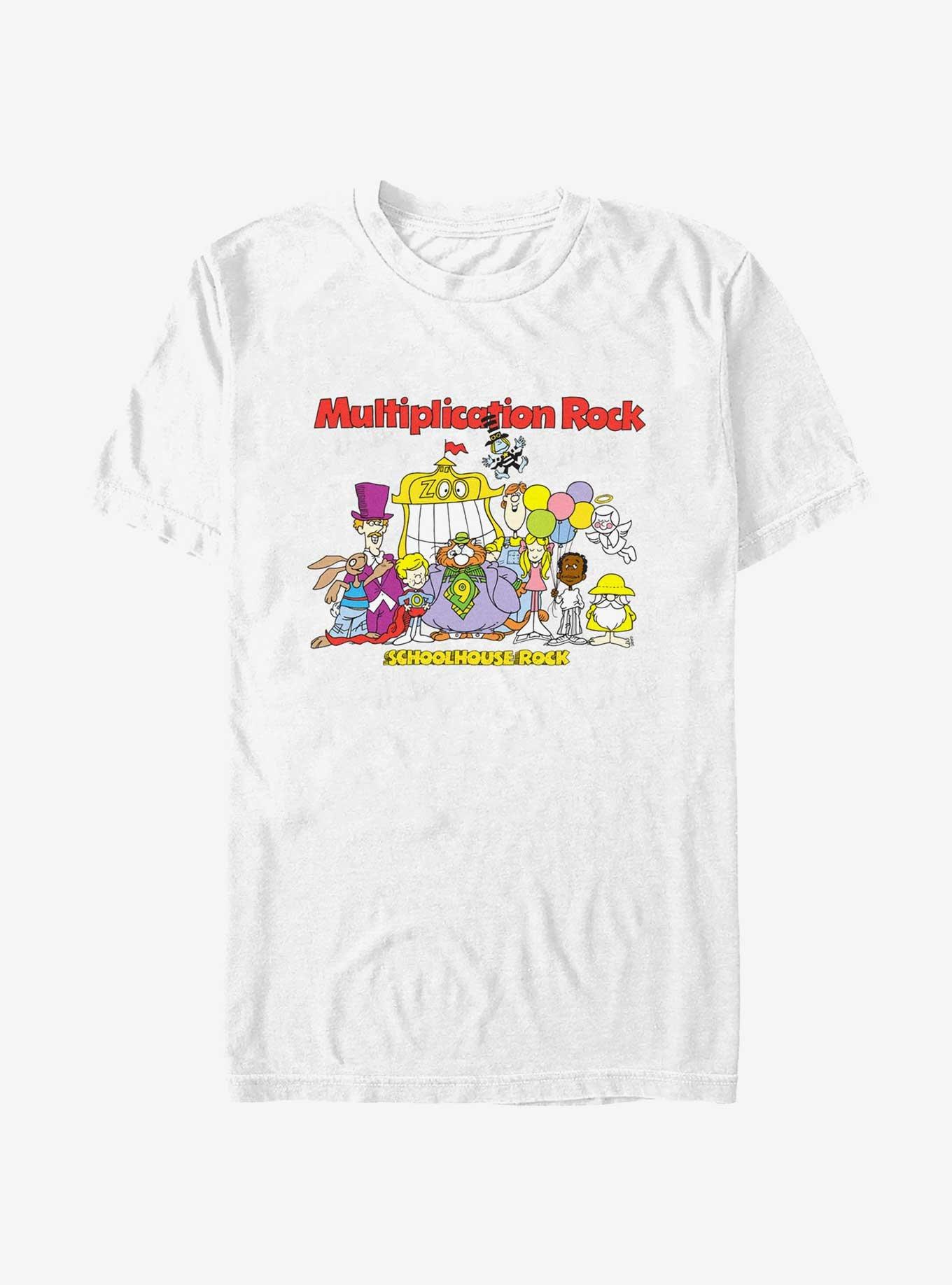 Schoolhouse Rock Multiplication Rock Group T-Shirt, WHITE, hi-res