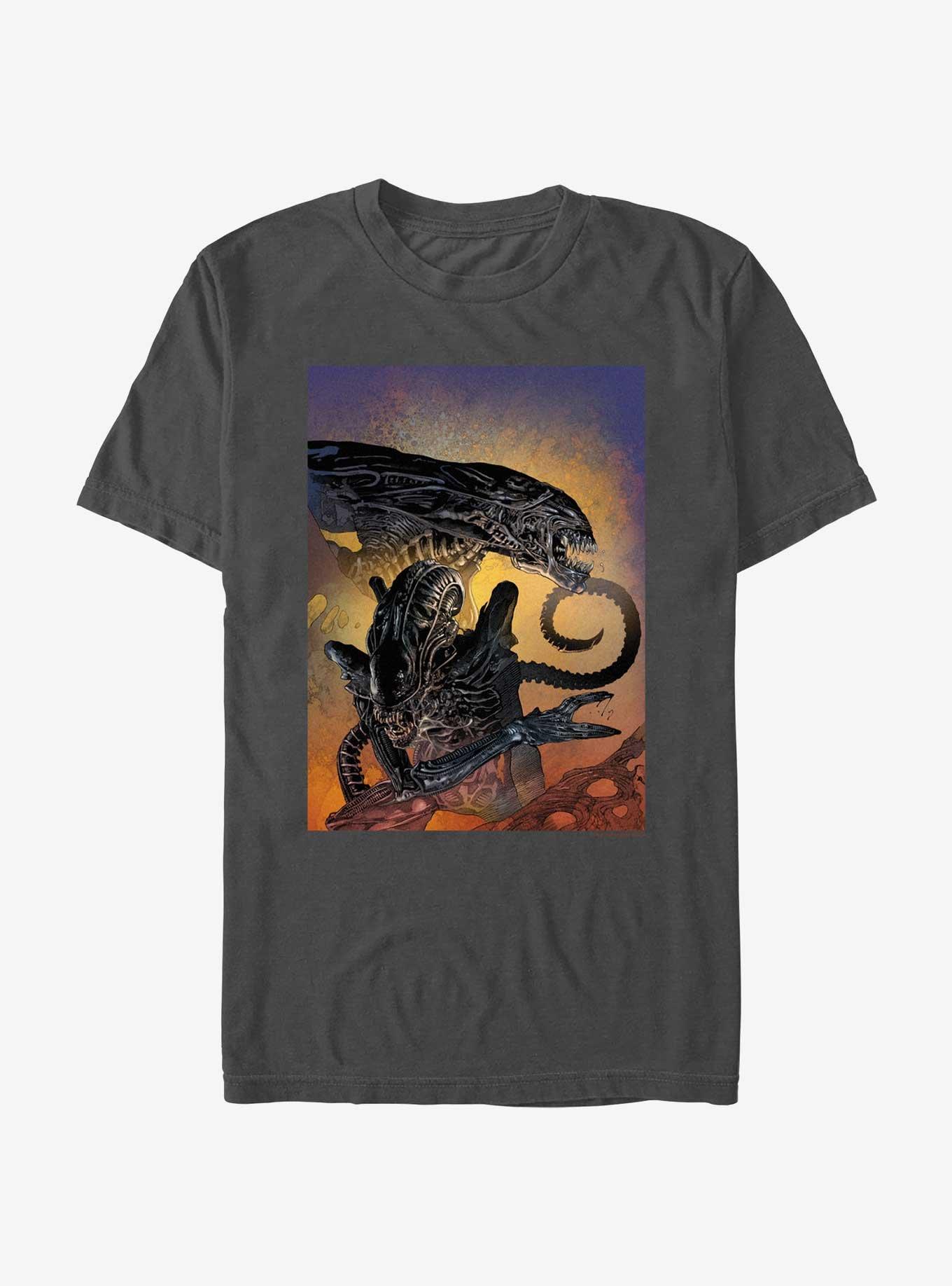 Alien Two Xenomorphs TShirt GREY BoxLunch
