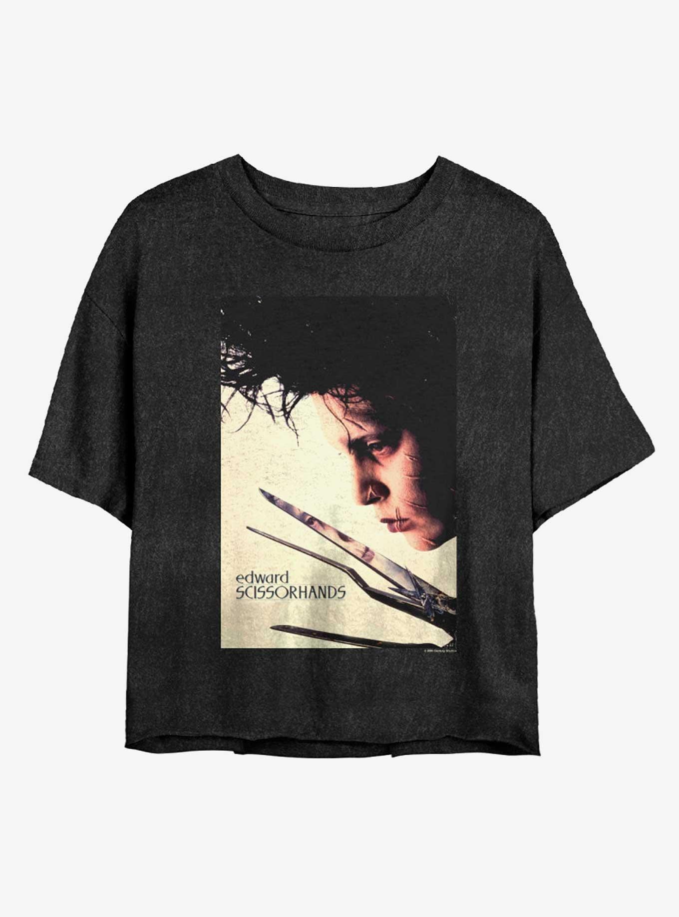 Edward Scissorhands Movie Poster Mineral Wash Womens Crop T-Shirt, , hi-res