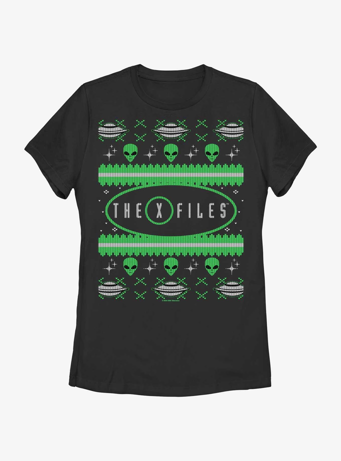 X-Files Ugly Sweater Womens T-Shirt, BLACK, hi-res