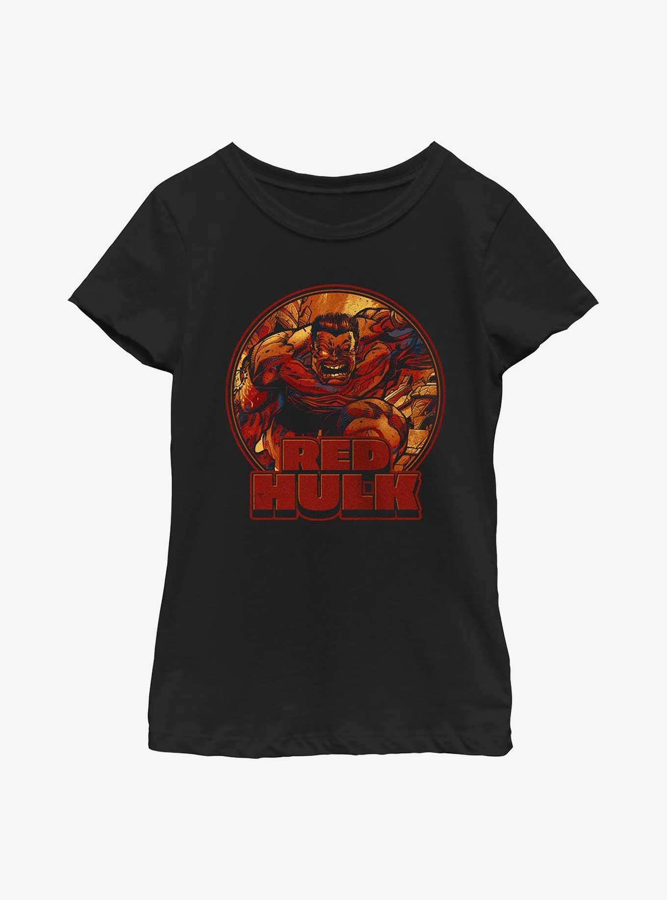 Marvel Red Hulk Big Mad Youth Girls T-Shirt, BLACK, hi-res