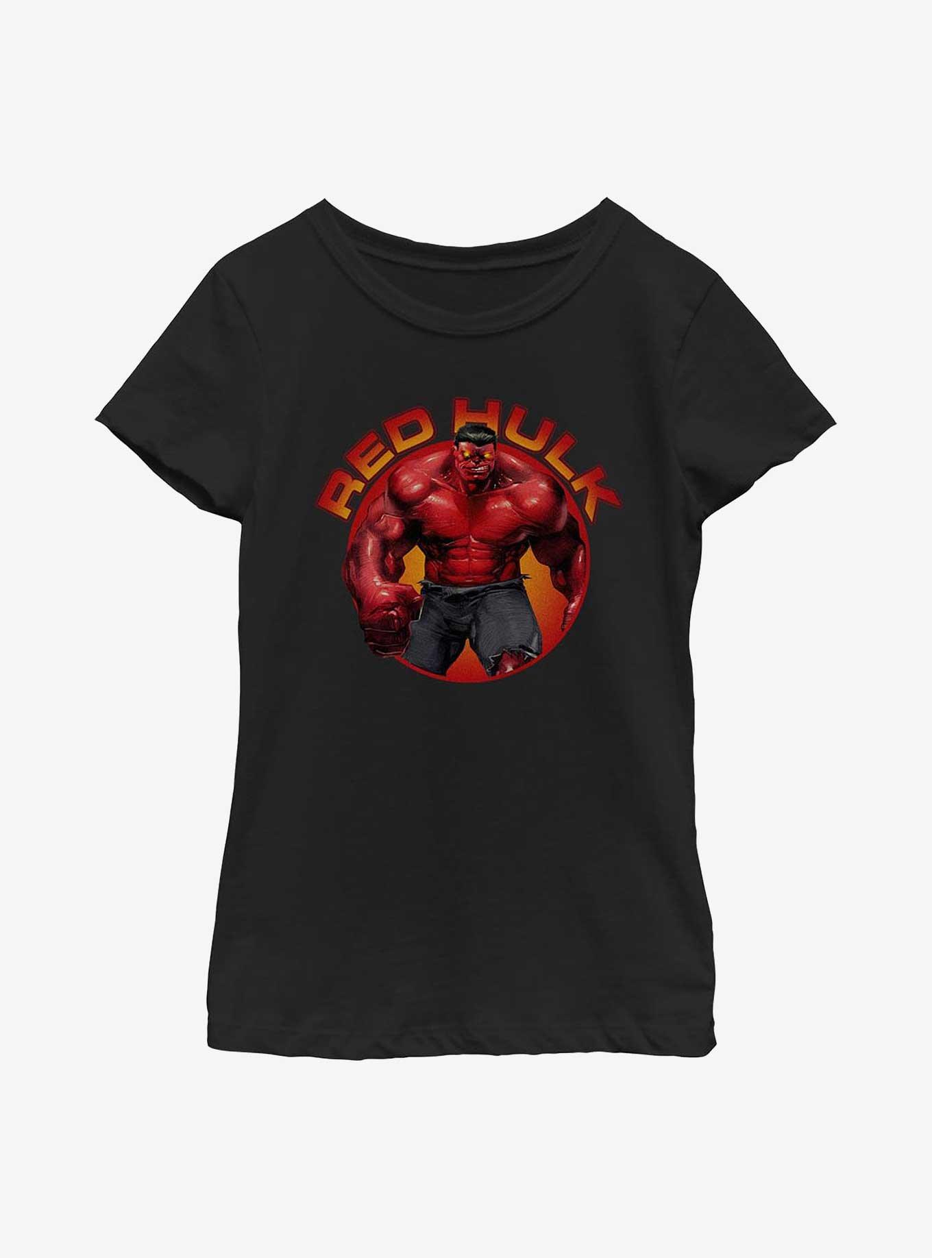 Marvel Red Hulk Smirk Youth Girls T-Shirt, , hi-res