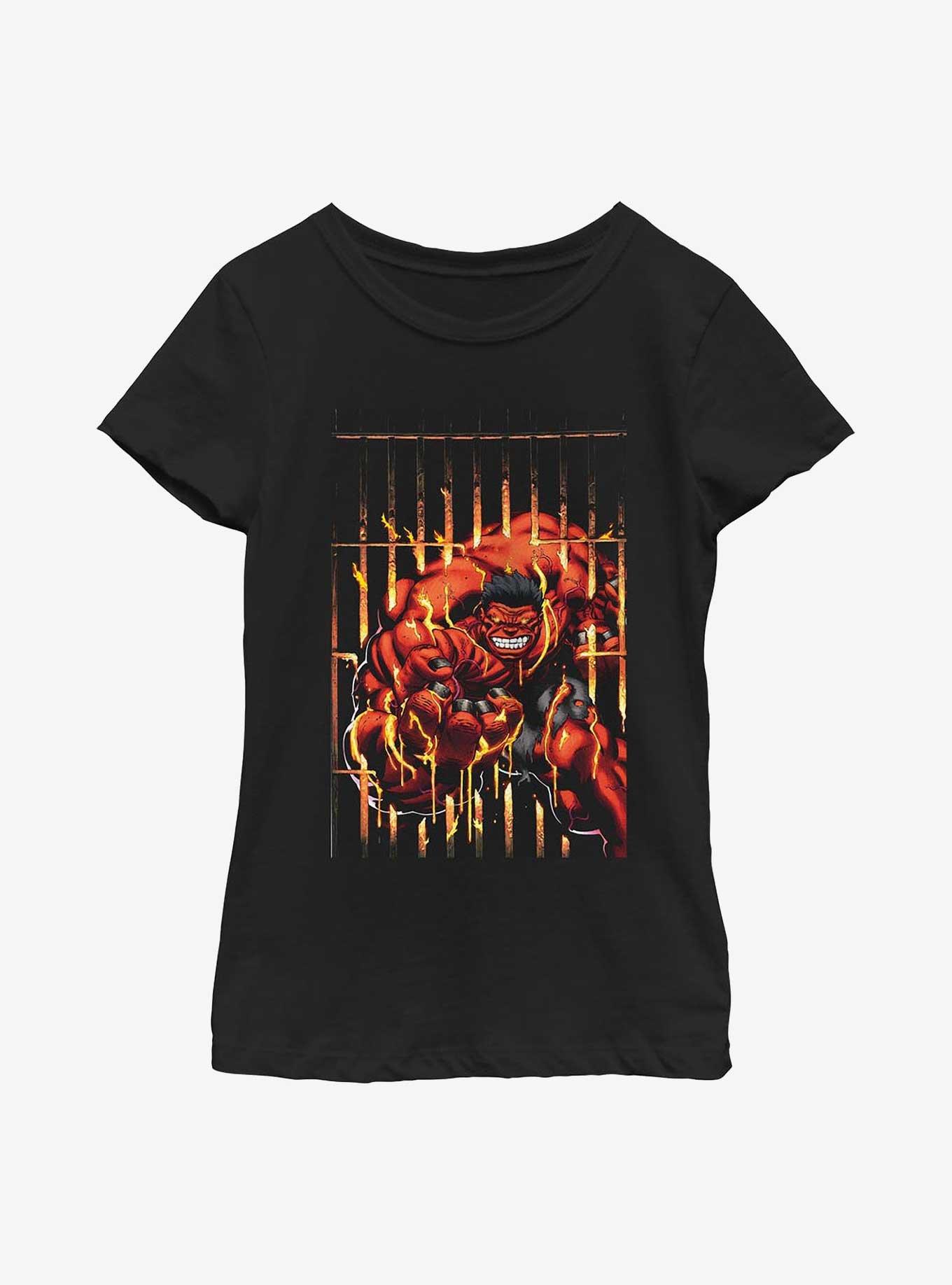 Marvel Red Hulk Cage Youth Girls T-Shirt, , hi-res