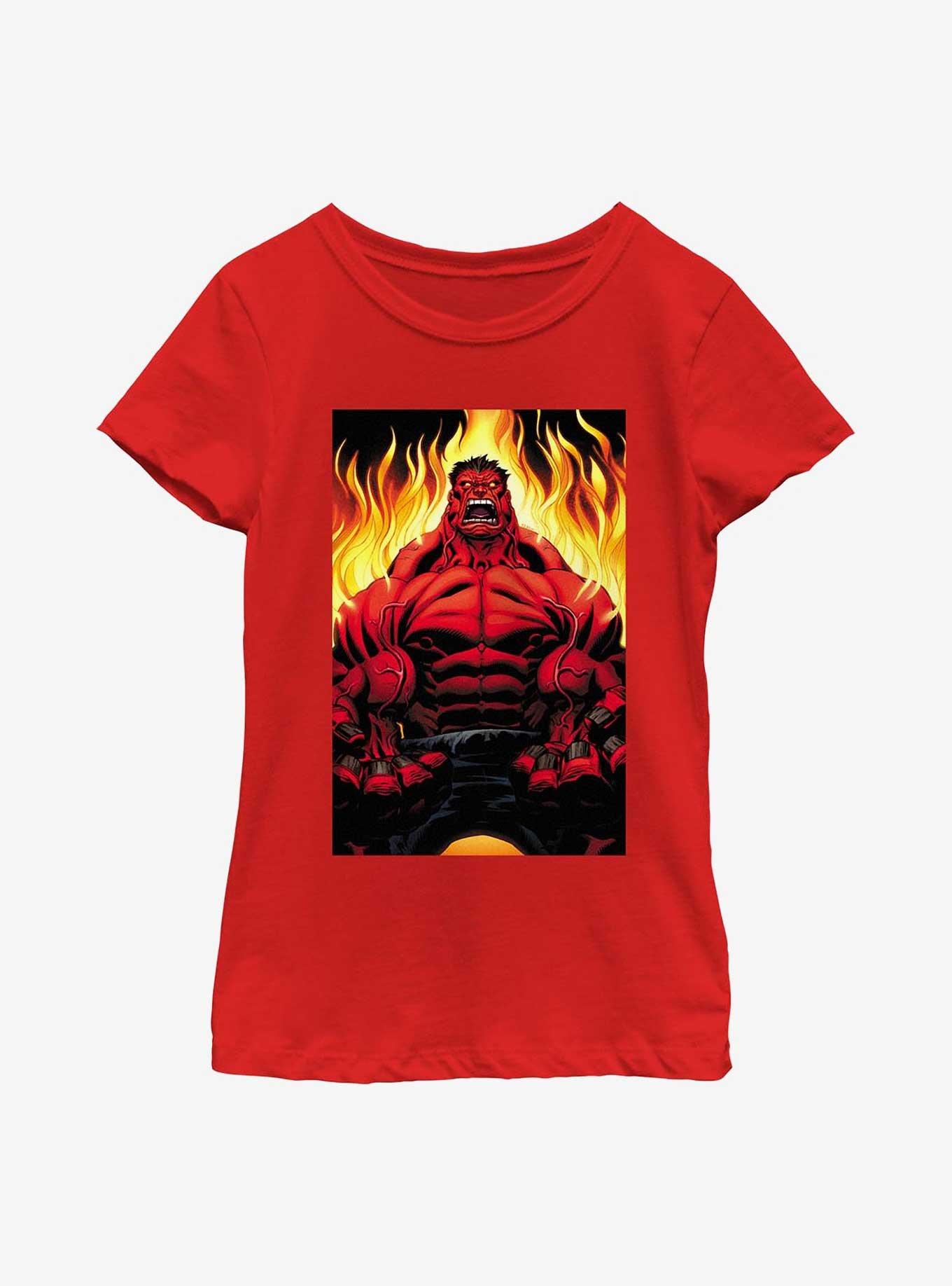 Marvel Red Hulk Fire Youth Girls T-Shirt, , hi-res