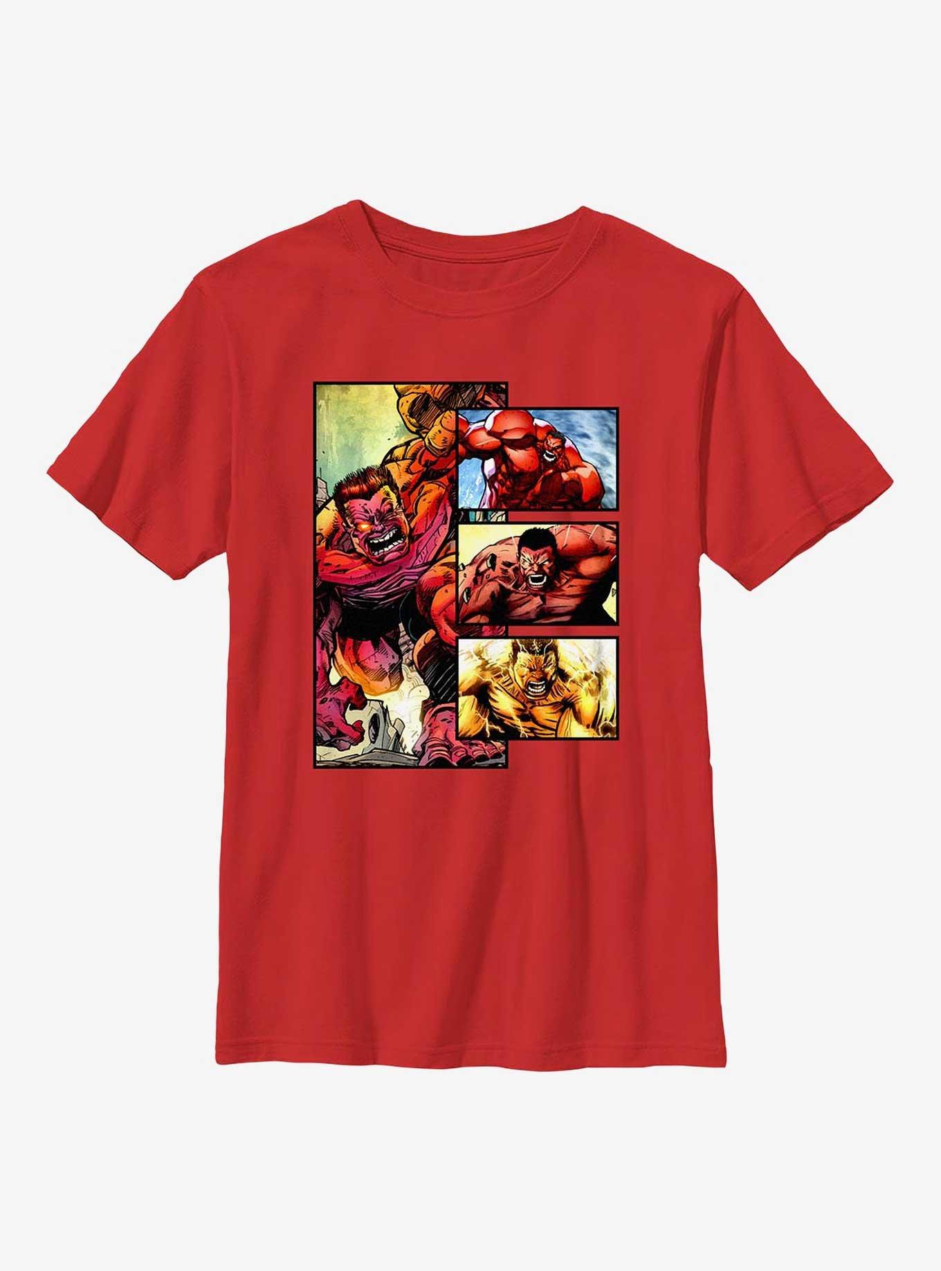 Marvel Red Hulk Panels Youth T-Shirt, , hi-res