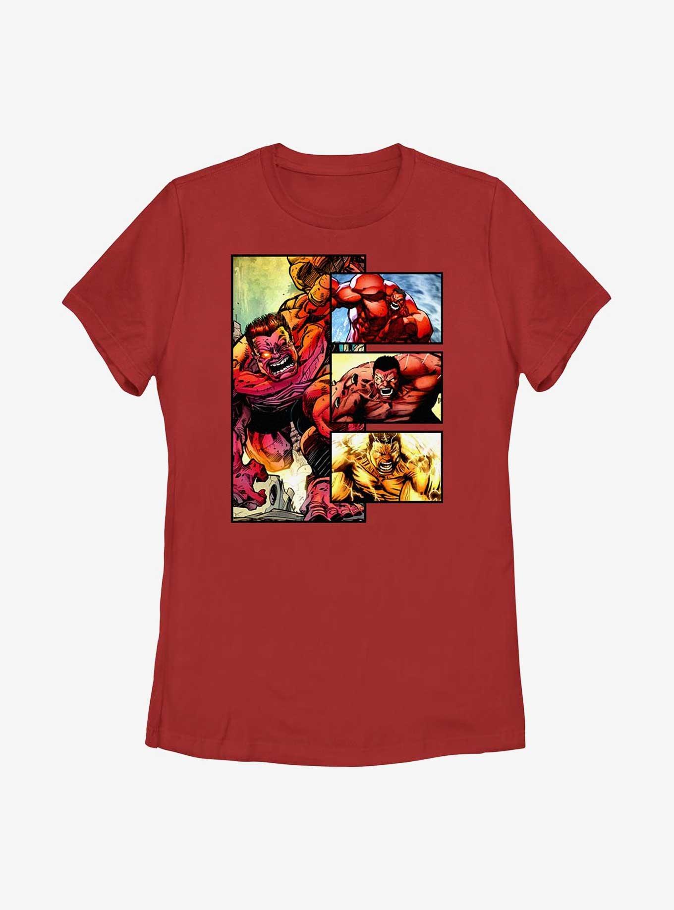 Marvel Red Hulk Panels Womens T-Shirt, , hi-res