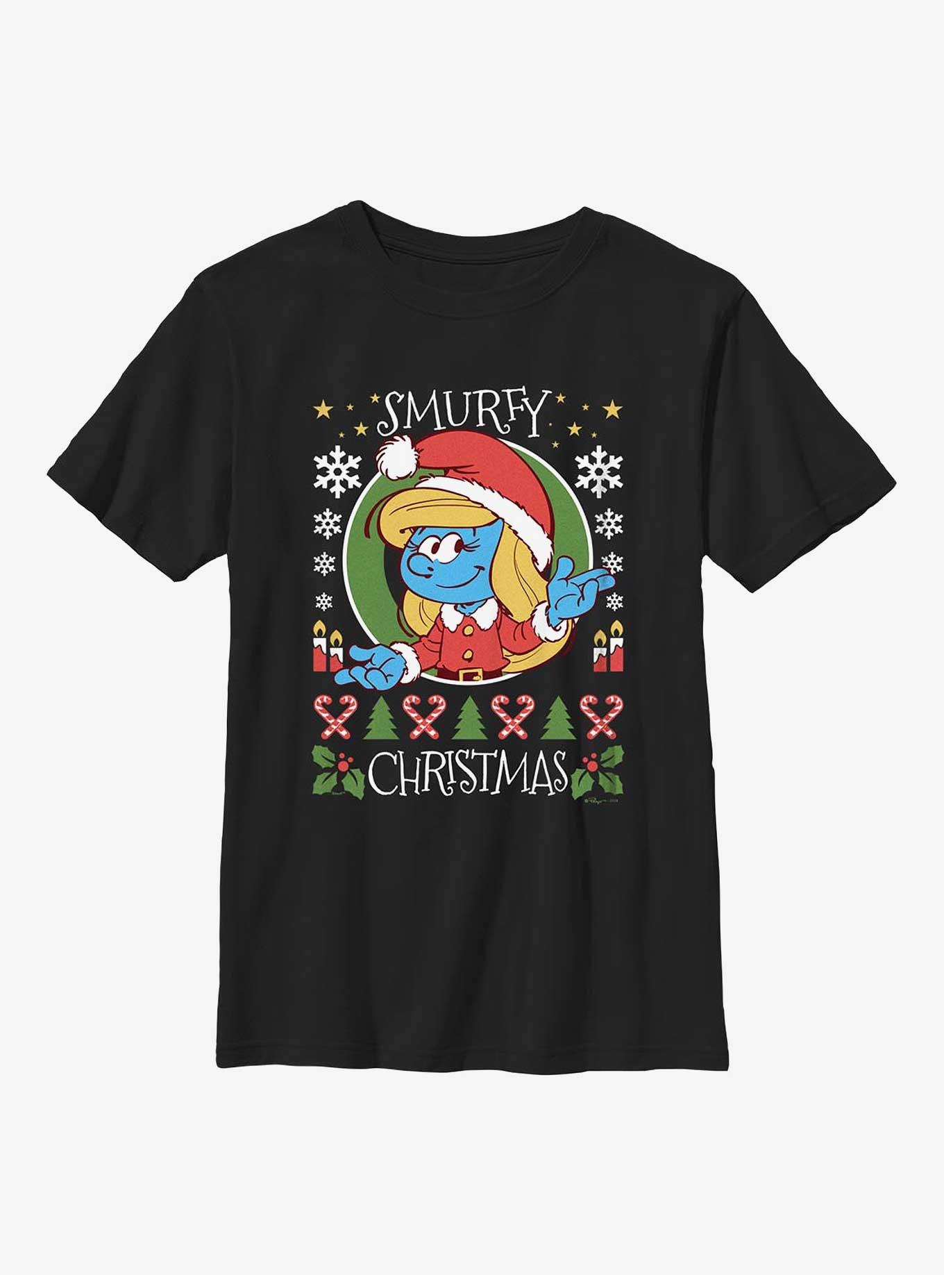 The Smurfs Merry Christmas Smurfette Youth T-Shirt, , hi-res