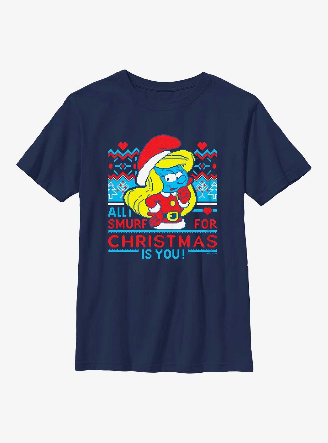 The Smurfs Smurf For Christmas Youth T-Shirt, , hi-res